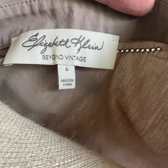 ANTHROPOLOGIE- Elizabeth Klein beyond vintage beige tie waist dress size 6 - Picture 5 of 6